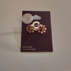 NWT Sterling Silver Glow In The Dark Bear Head Pierced Earrings 