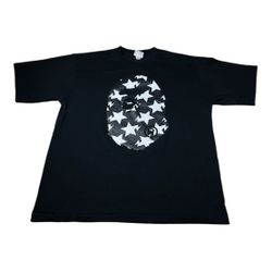 BAPE STA Pattern Big Bathing Ape Head Relaxed Black T-Shirt (FW20) Adult Size XL Streetwear