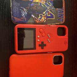 📱🔥 3 iPhone 11 Cases – Kobe 🟣 Game Boy 🎮 Classic Red 🔴 – $20 (Pickup Only)