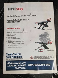 Black Widow 1550lb HD lift