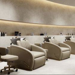 Salon Hair Wash Chairs / Shampoo Bowl Station Luxury