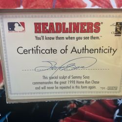 Sammy Sosa #21 / Mark McGwire #25  Headliners. 