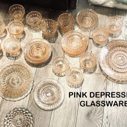 Pink Depression Glass Sets - Many Rare Vintage Collectibles 