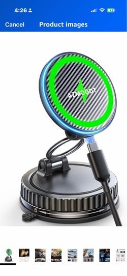 MagSafe Car Mount Charger 15W, Magnetic Wireless Car Charger [89+LBS Strong Suction, 2800gf Strong Magnetic] Car Phone Holder, Phone Holders for Your 
