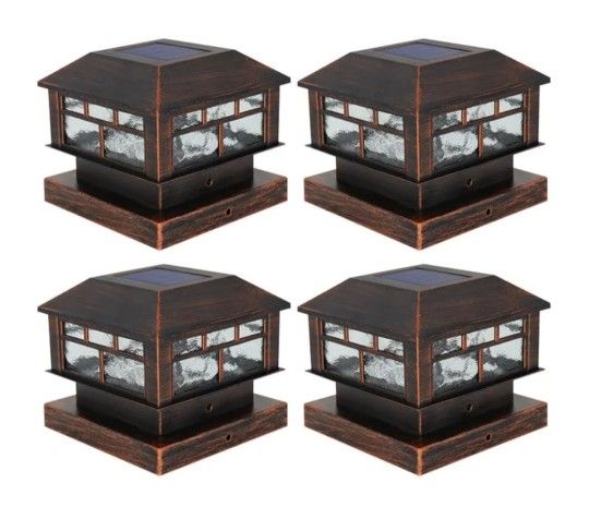 Solar Fence Post Lights - 4PK