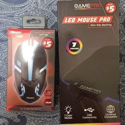 Gaming LED Mouse and LED Colour Changing Pad