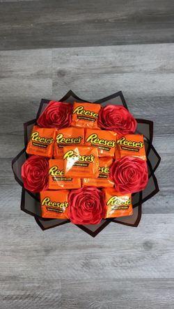 Flowers and candy bouquet