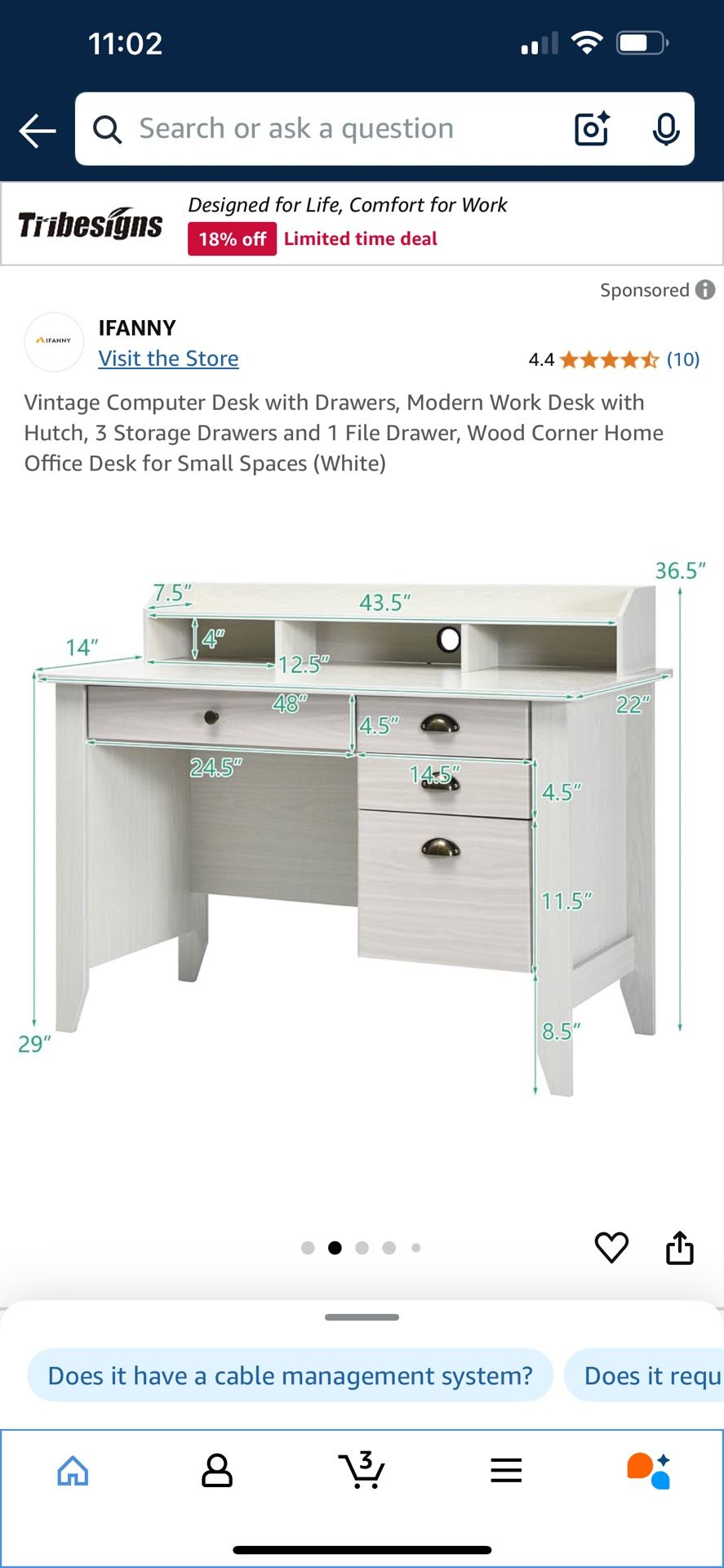 Desk - Mirror Not Included