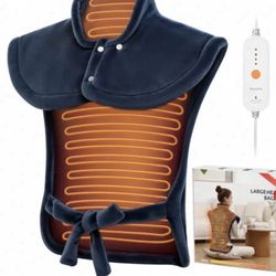 MaxKare Ultra Soft Heating Pad with 4 Heat Settings & Auto Shut-off, for Full Body Stress Relief, 24"x33", Gift - Navy blue