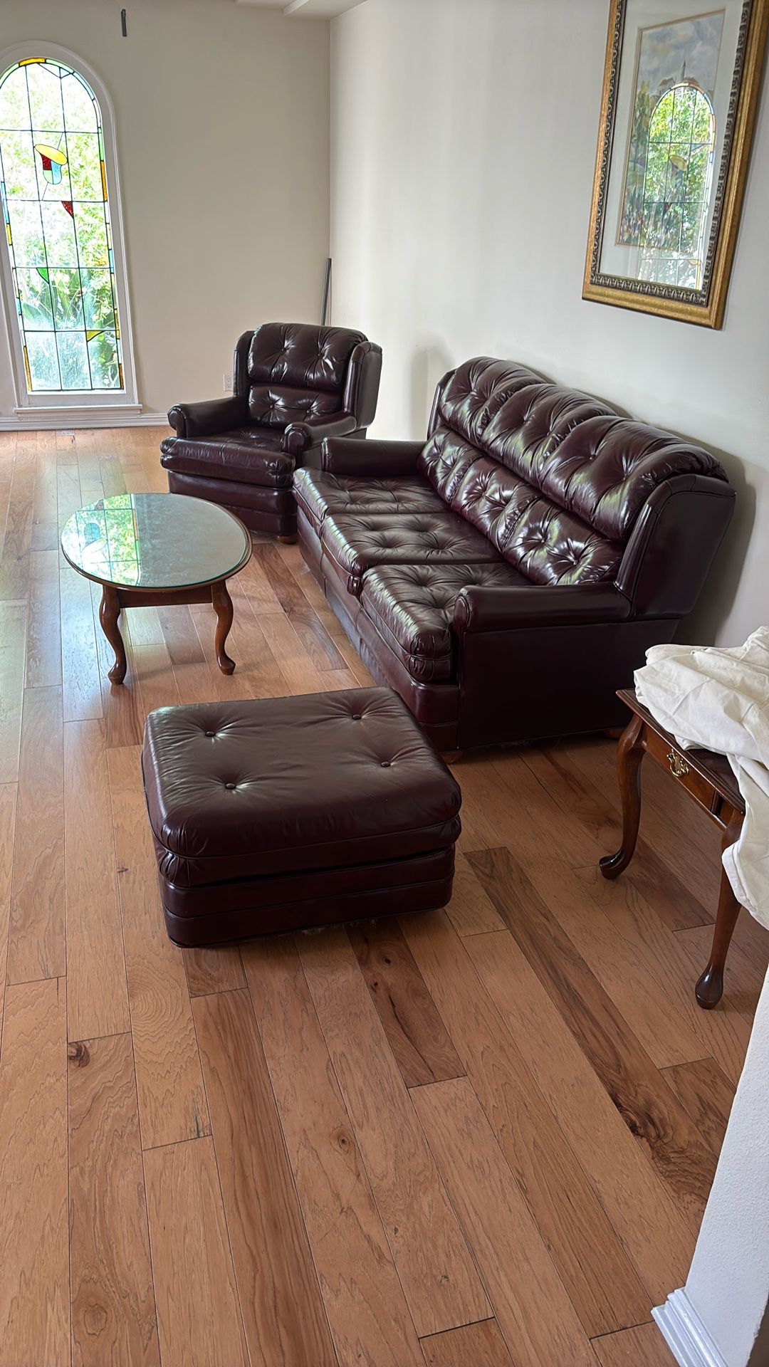 Sofa With Chair And  Ottoman  Set With Coffee Table 