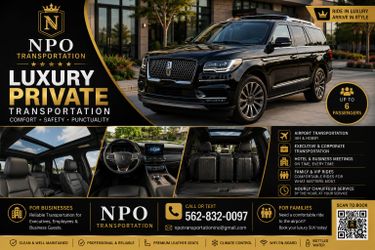 NPO Transportation
Luxury Private Transportation
Airport Transfers (IAH & Hobby)
Executive & Corporate Transportation
VIP & Family Transportation
Hour