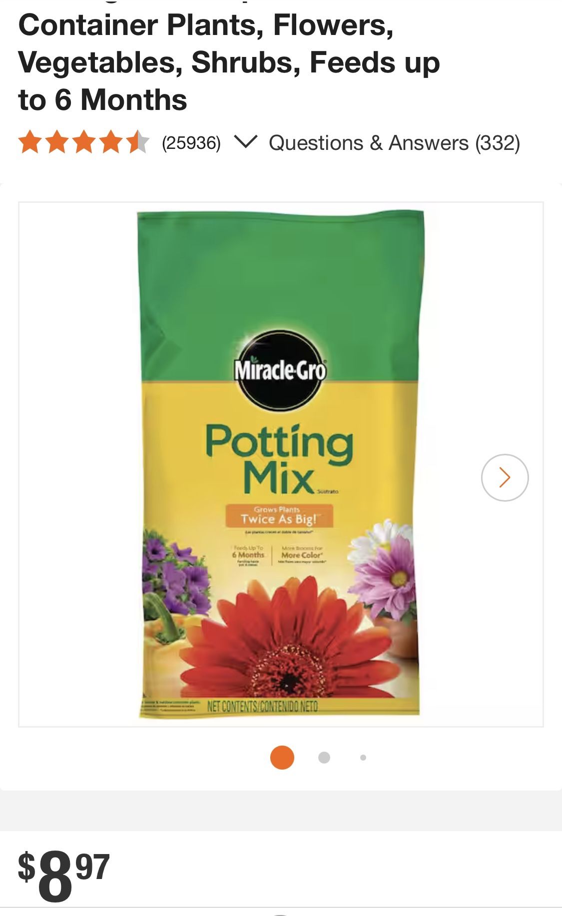 Miracle Grow Potting Mix