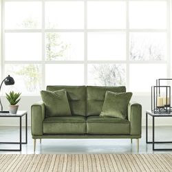 Contemporary Macleary Moss Loveseat 