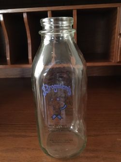 Broguieros glass milk bottle