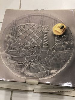 Decorative Christmas Themed Crystal Platter