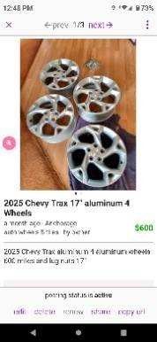 2025 Chevy Trax 17 Inch Rims