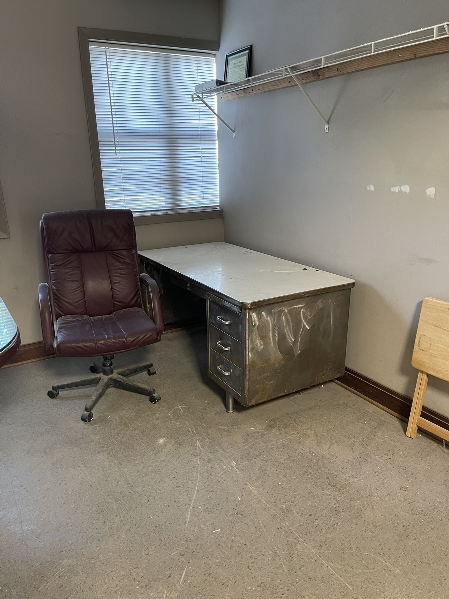Vintage Steel Desk And Char