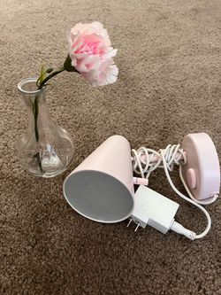 Pink IKEA Lamp with Vase Decor
