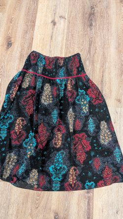 Coldwater Creek Maxi Skirt Womens Small Colorful Floral Lined Side Zip Polyester