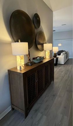 23" Alabaster Table Lamp Set of 2 with Night Light for Living Room Rotary Switch Bedside Lamp with Linen Shade for Bedroom, Modern Nightstand Lamps fo