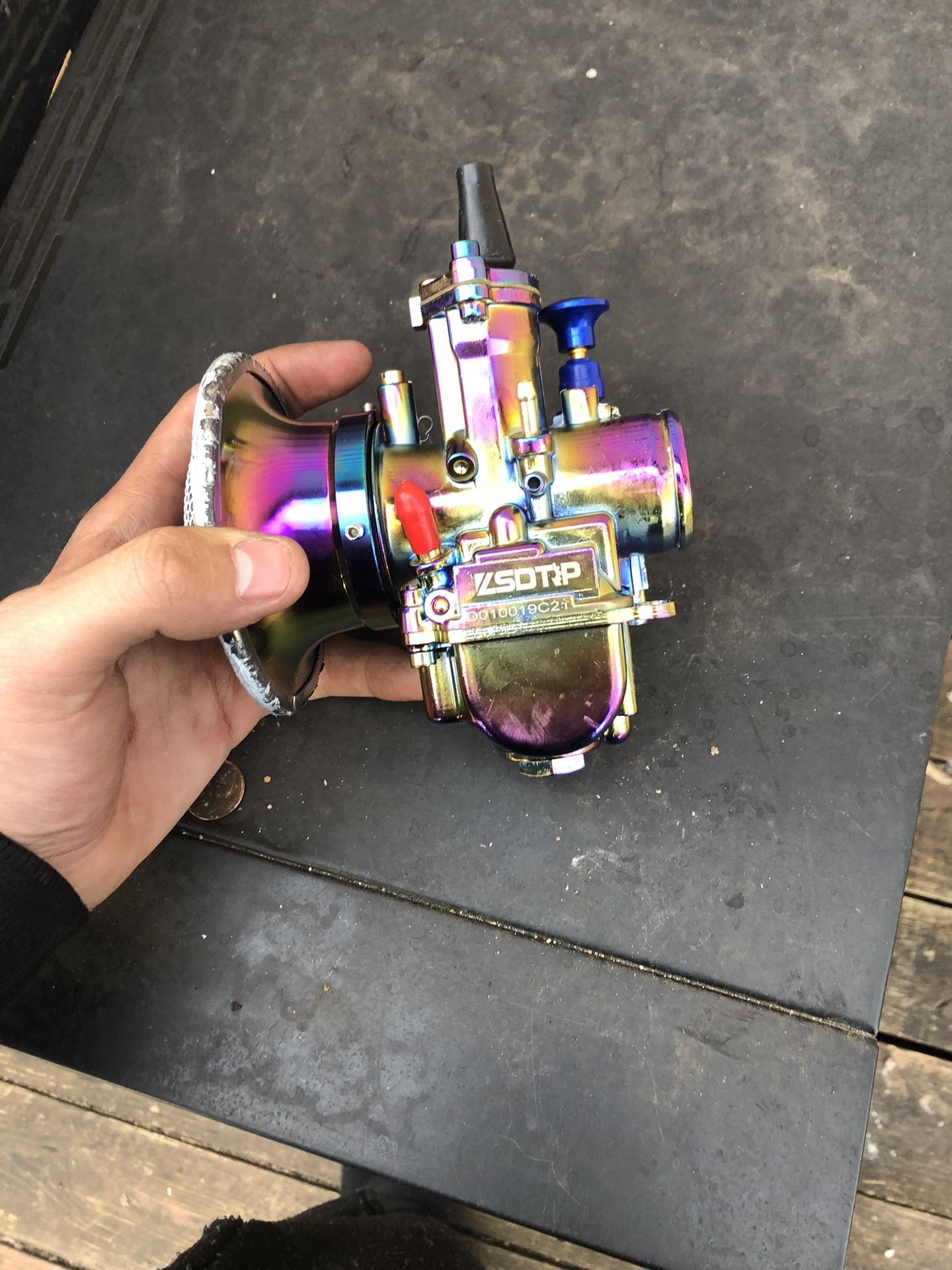 Colorful PWK 21mm Carburetor Carb Kit With Air Filter And Intake Manifold Universal Fit For 50cc to 100cc 2T 4T Engine Motorcycle Scooters Dirt Bike M