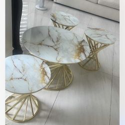 Three small table and one big