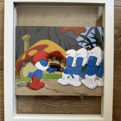 Kaws The Smurfs White Framed 8.75”x11”