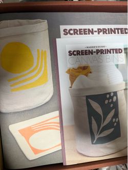 Kiwico new! Maker Crate screen printed canvas bins kit with black leaf design #maker #screenprinting