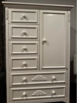 Solid wood white armoire dresser by Kid Kafe