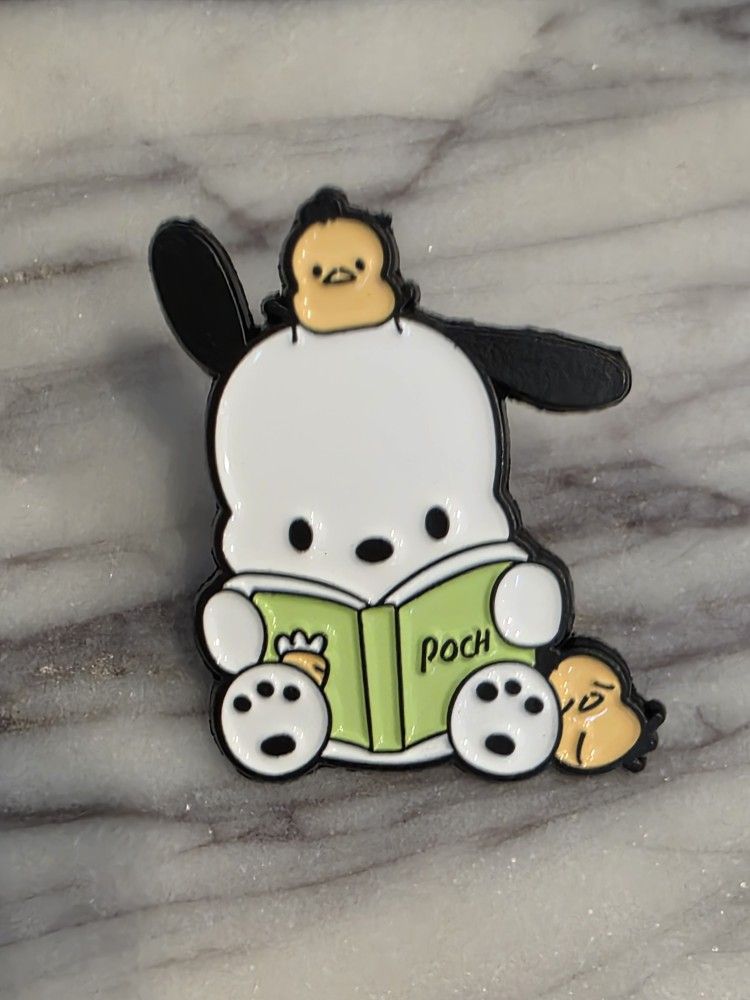 Sanrio Pochacco Reading a Book enamel pin #kawaii