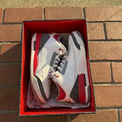 JORDAN 3 FIRE RED SZ 10.5 LIGHTLY WORN/OG BOX