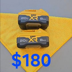 New 8.0ah Dewalt POWERPACK BATTERY SET 20-Volt ($180 for both batteries)