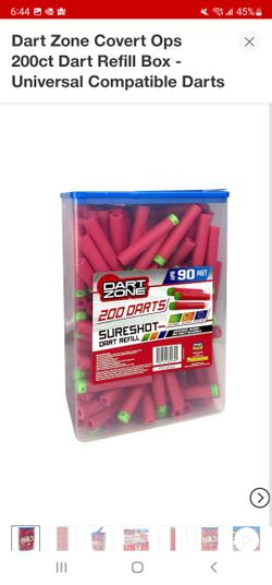 Dart Zone Covert Ops 200ct Dart Refill Box - Universal Compatible Darts