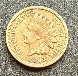 1863 Indian Penny G/VG