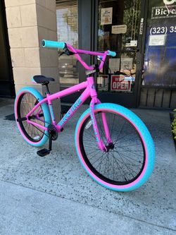SE Bikes Blocks Flyer 26" BMX Bike Bubblegum