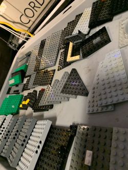 Massive LEGO Plate & Baseplate Lot - Greys, Blacks, Greens, Wedges & Wings