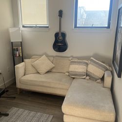 Cream / Beige Cozy Boucle Sectional Couch