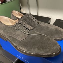 Mens Nordstrom 1901 Sz 13 Gray Suede Leather Oxfords shoes 