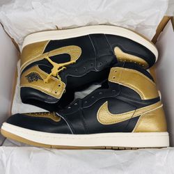 NIB Nike Air Jordan 1 Retro High OG 11 Men’s 12.5 Women’s Gold Sneakers Shoes 