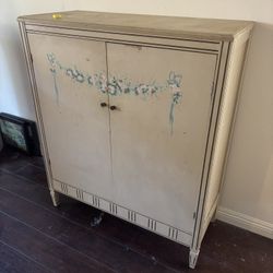 Vintage Bureau  Armoire Solid Wood Construction Dovetails