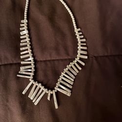  Vintage Mother-of-Pearl Stick Bead Necklace (Native American Style)