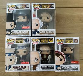 Funko Pop! American History Lot - Lincoln, Washington, Franklin, Uncle Sam, Rosie the Riveter