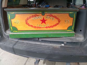 Wooden chest.