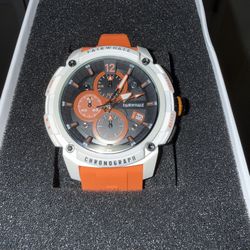  Chronograph Watch White & Orange - New in Box