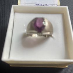 Gents Ring Amethyst  Stone 