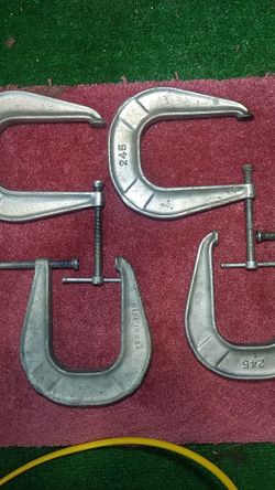 4 metal C clamps for sale work great amd they are made in the USA. Best reasonable offer.