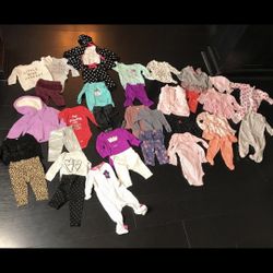 Baby Girl Outfit Lot Sz 0-3 Mo