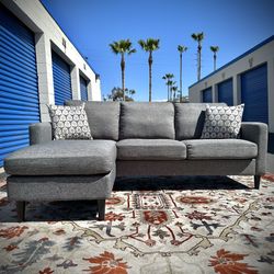 Gray Modern Reversible Sectional Sofa