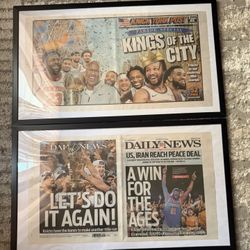 2 Framed NY Post & Daily News Newspaper Front Pages - Knicks Championship Covers