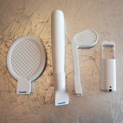 Wii DreamGear Sports Kit for Controller Tennis racket baseball Bat Golf Club Bundle